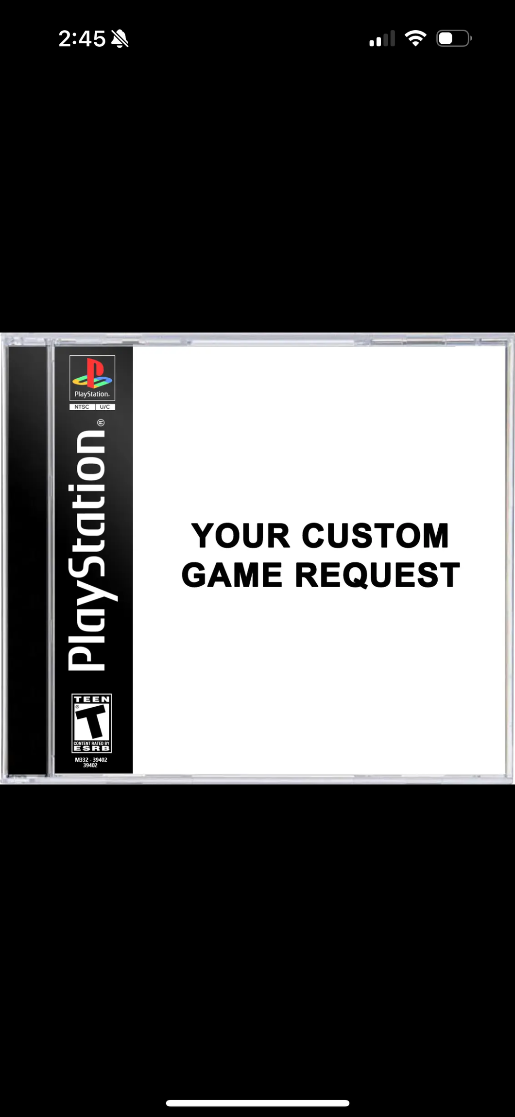 CUSTOM REQUEST SINGLE DISC PS1 Reproduction Case