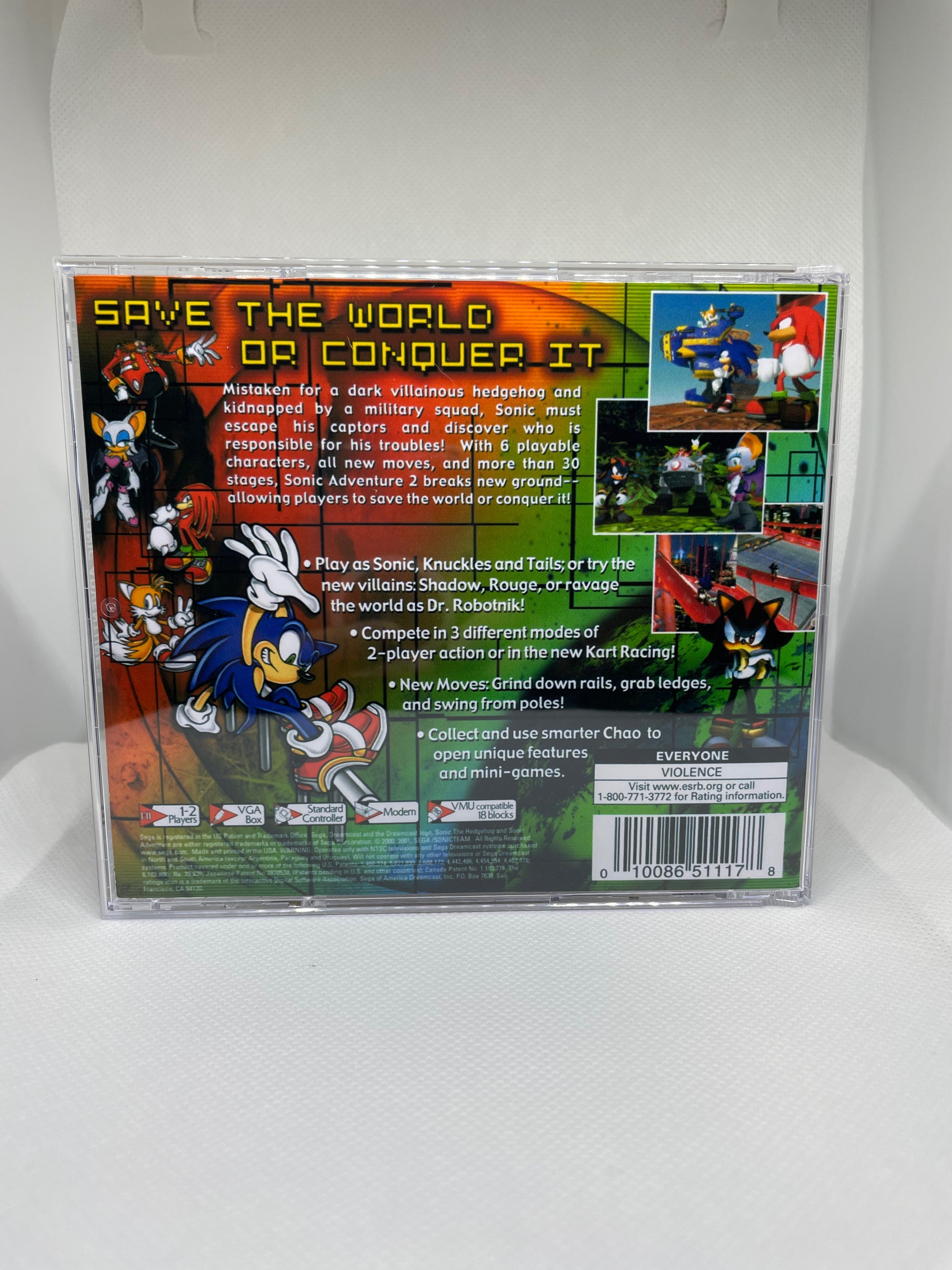 Jaquette Avant Sonic Adventure Dreamcast – Sega, Très Bon état, Collection Jeu Rétro