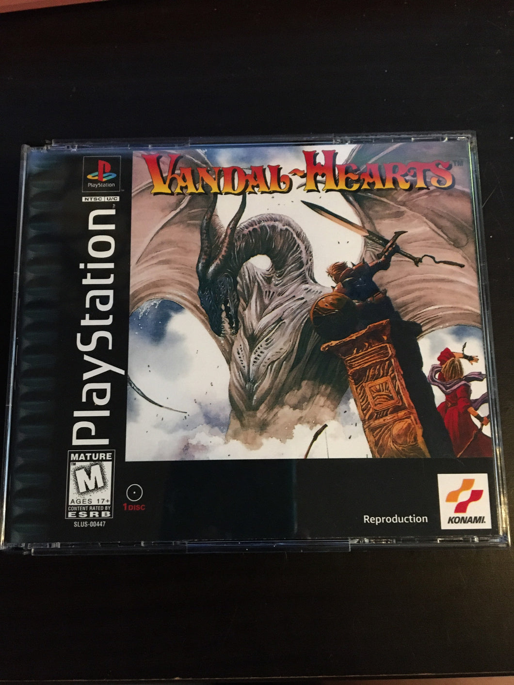 Vandal Hearts PS1 RPG Reproduction Case