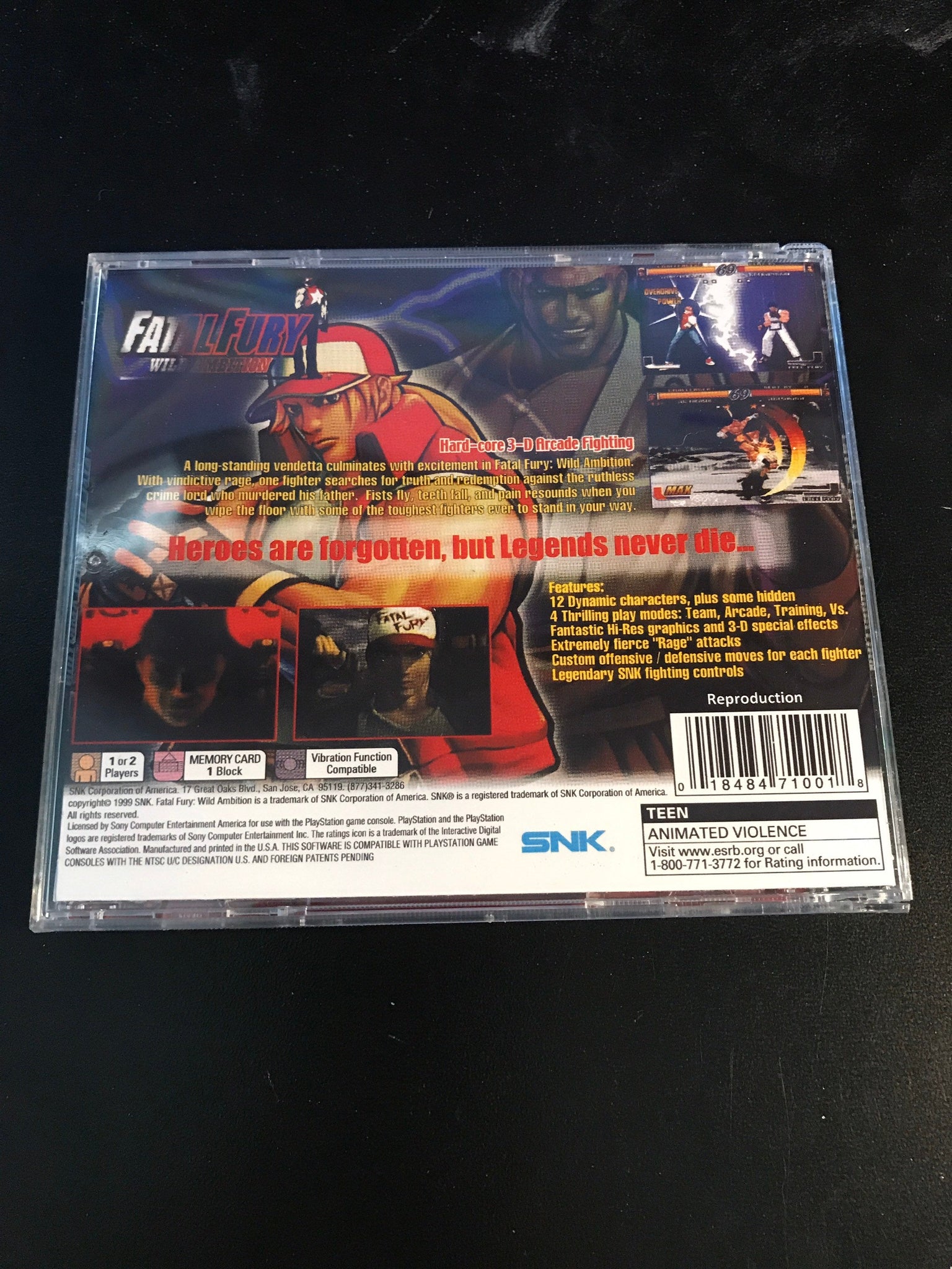 Fatal Fury Wild Ambition - Sony Playstation 1 PS1 PSX - Editorial