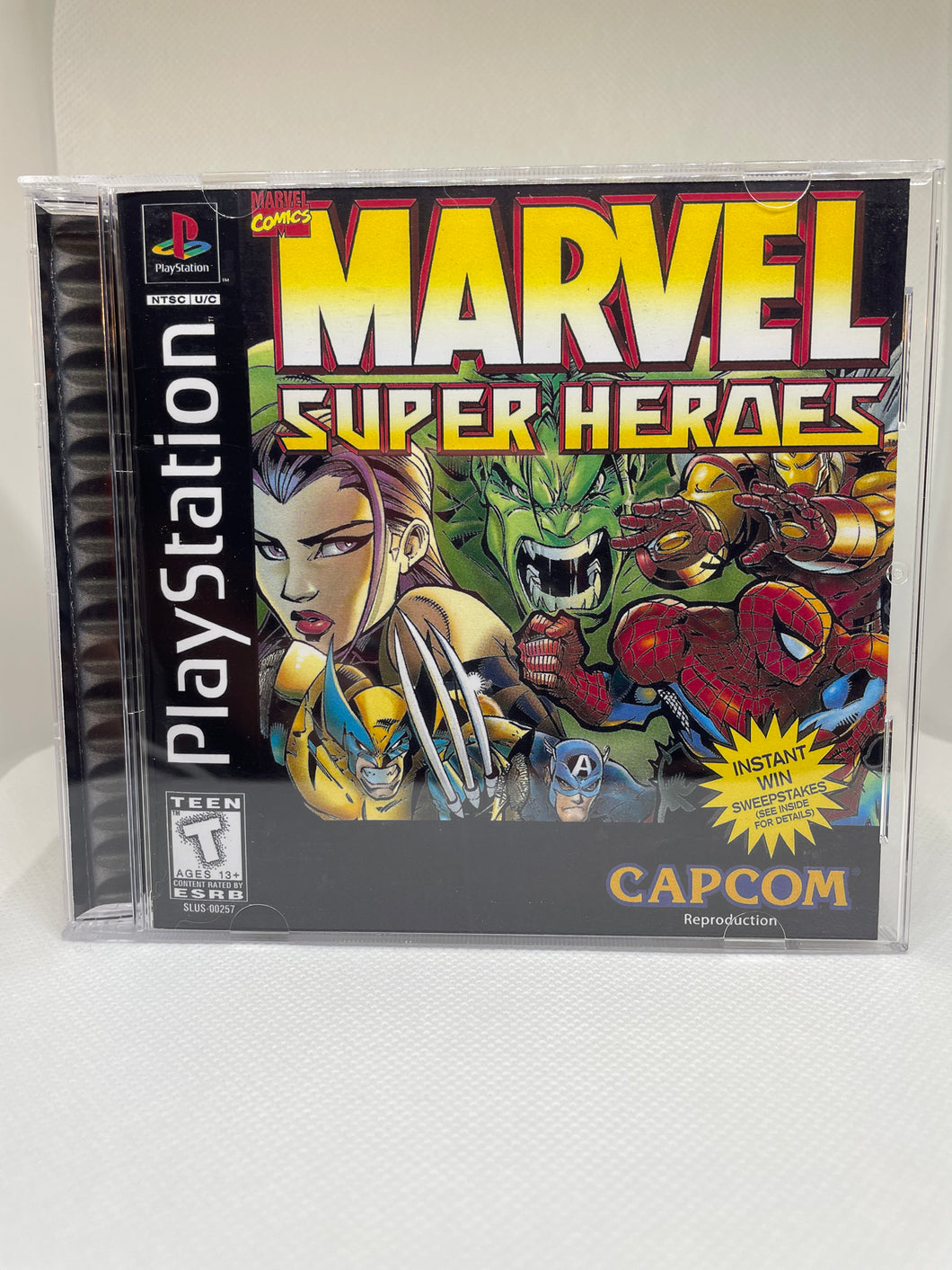 Marvel Super Heroes PS1 Reproduction Case